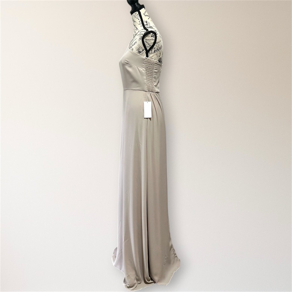Show Me Your Mumu Shannon Maxi Dress One Shoulder Beige Spring Wedding Guest - Picture 6 of 11